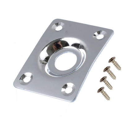 Silver Guitar Output Metal Jack Plate Square for Electric Bass Guitar Tele u