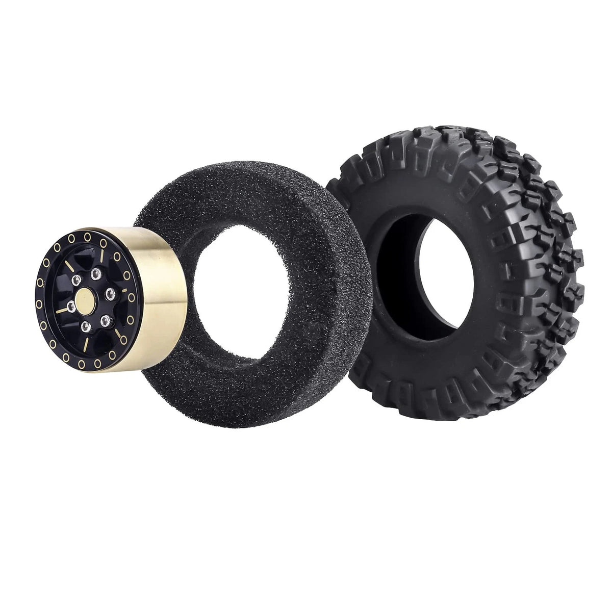 HobbyPark Brass 1.0 Beadlock Wheels and Tires for Traxxas TRX4M Medium