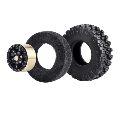 HobbyPark Brass 1.0 Beadlock Wheels and Tires for Traxxas TRX4M Medium