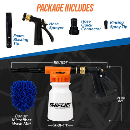 SwiftJet Car Orange Foam Sprayer With Wash Mit, Gun with Mitt