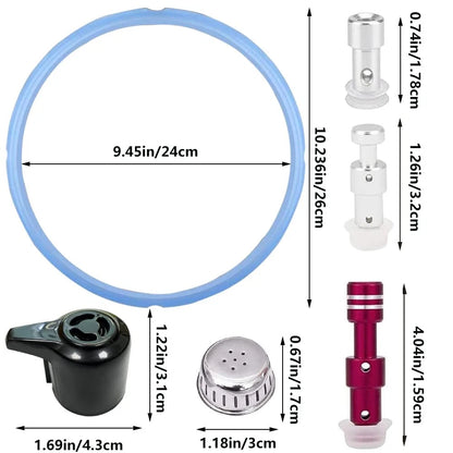 Sealing Ring and Steam Release Handle,Float Valve Replacement Parts with Blue