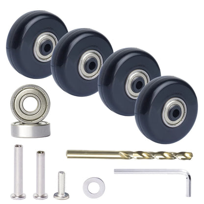FLIHONST45*18mm Precision Ball Bearing Wheel Luggage Suitcase Small, black
