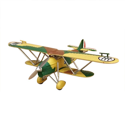 Italian FIAT CR.32 Freccia Biplane Fighter 1/72 Scale Alloy Model Toy with Stand