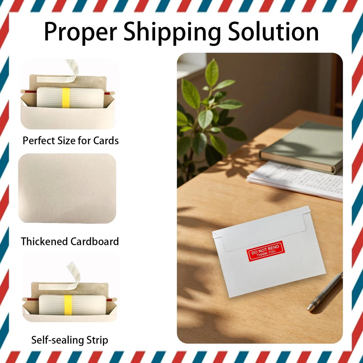 50Set Trading Card Shipping Supplies Kit, 100pcs 4.5 x 6.5 inches, white