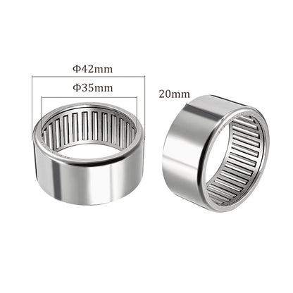 Kozelo 1pcs HK3520 Needle Roller Bearings - 35mm x 42mm x 20mm, Silver Tone