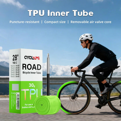 CYCLAMI 1-Pack TPU Inner Tubes 700cx18-32cInner Ultralight 700c, green