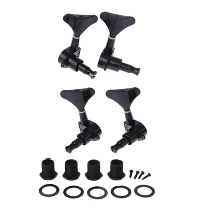 Black 2L+2R 4 Acoustic Guitar String Tuning Pegs Closed Gear Machine Heads E