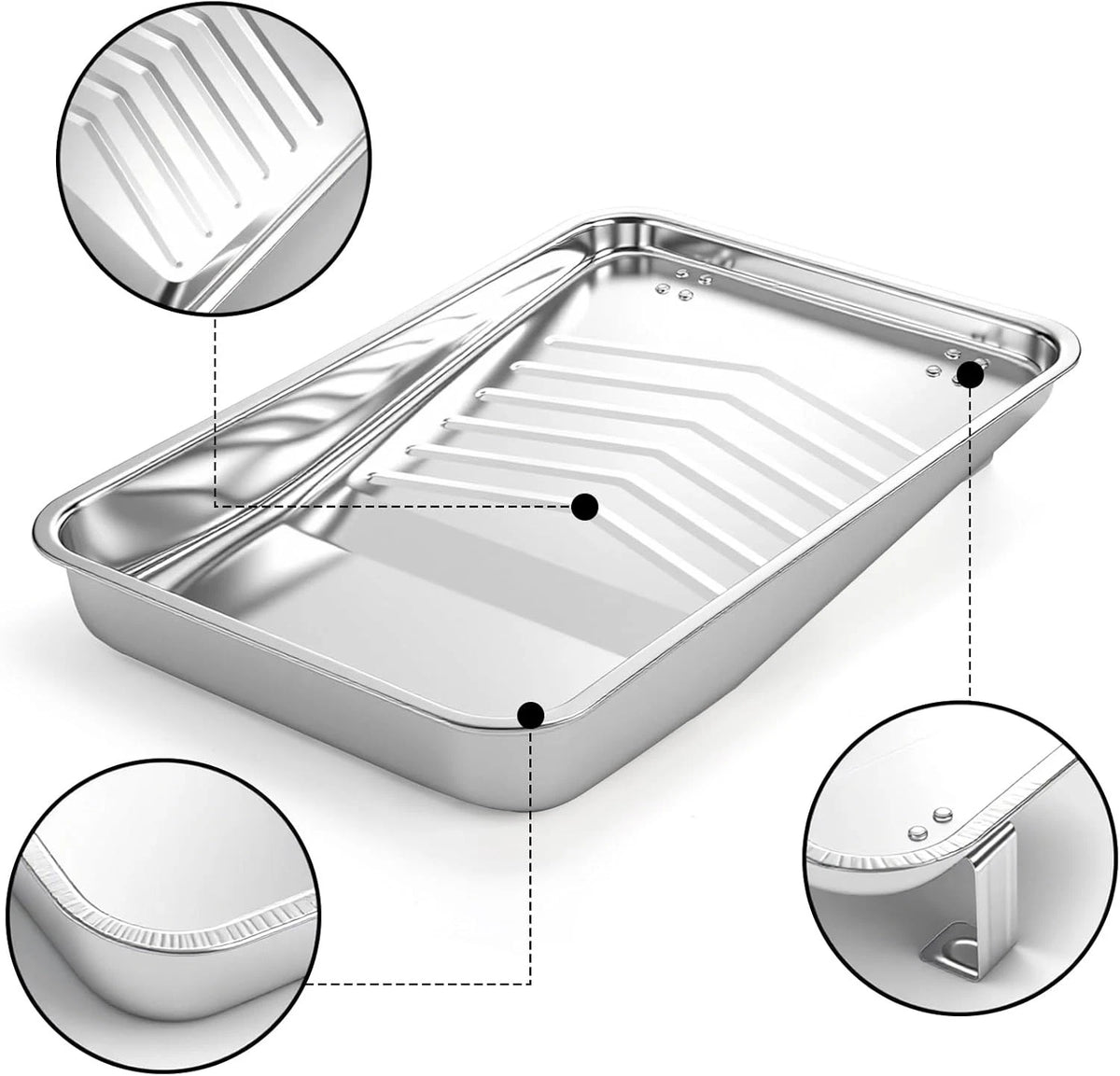Jucoan 9 Inch Paint Tray and Liners Set, 20 Pcs Plastic White