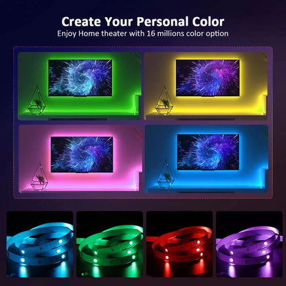 5M 16ft LED Strip Lights RGB 5050 Colour Changing Tape TV Cabinet Kitchen
