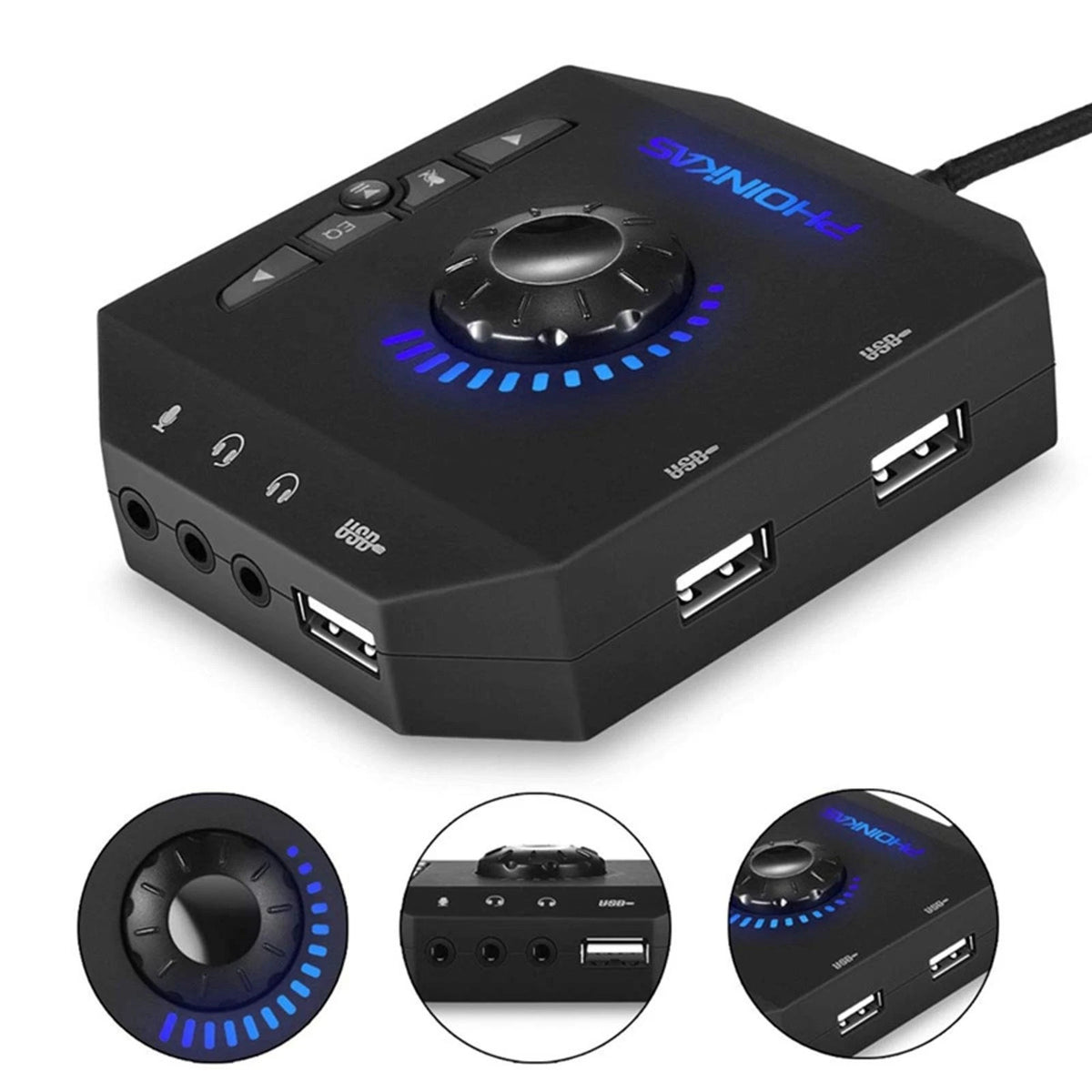 Professional Computer USB Sound Card 7.1 Channel Audio Adapter For PC Laptop F