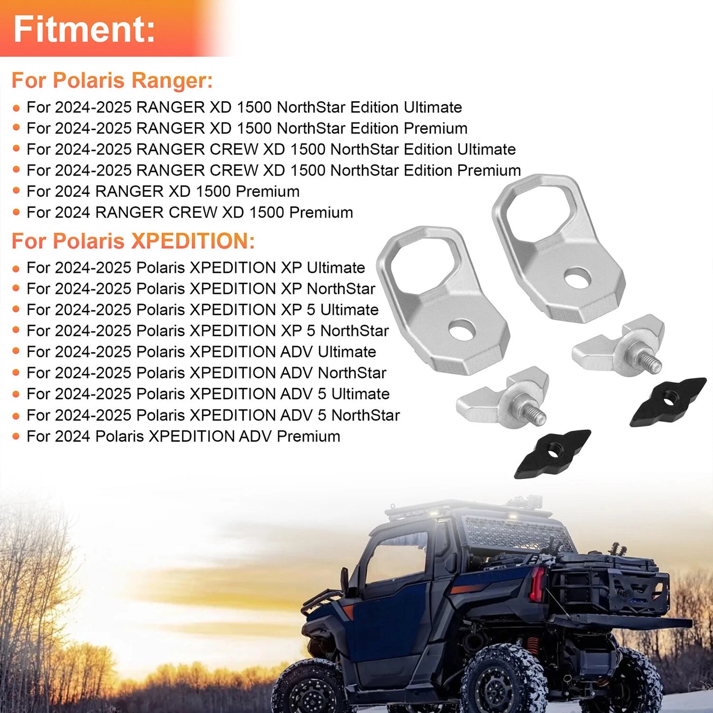 For Polaris Lock And Ride Max D-Rings 2024-2025 Xpedition Models 2889620 2PCS