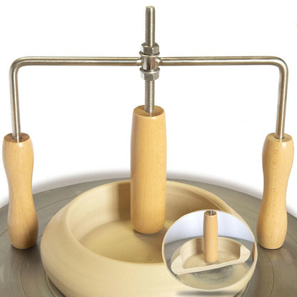 PrudoPex Pot Cup Mouth Opener, Adjustable Depth Ceramic Opening Wood