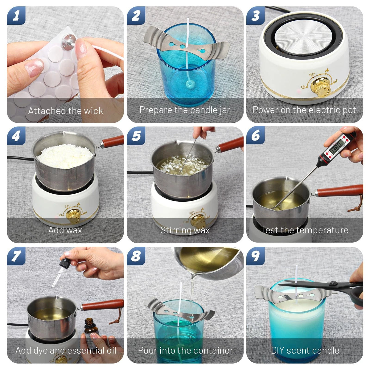 Deexun Wax Melting Pot Electric Melter for Candle Making,Candle off-white