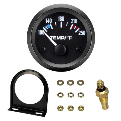 Water Temperature Gauge 52mm 12V 100-250F Mechanical Pointer Universal for Boat