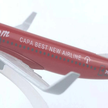 Diecast Alloy 1/400 Scale Red Air Asia Airlines B737 Aircraft Model Toy Gifts