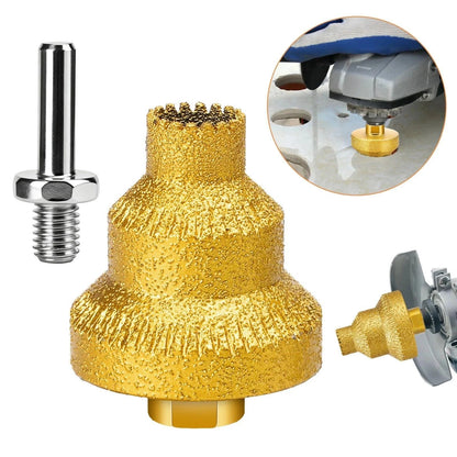 Gold Diamond Coated Step Drill 20/35/50mm for Quartzite Microcrystalline Stone
