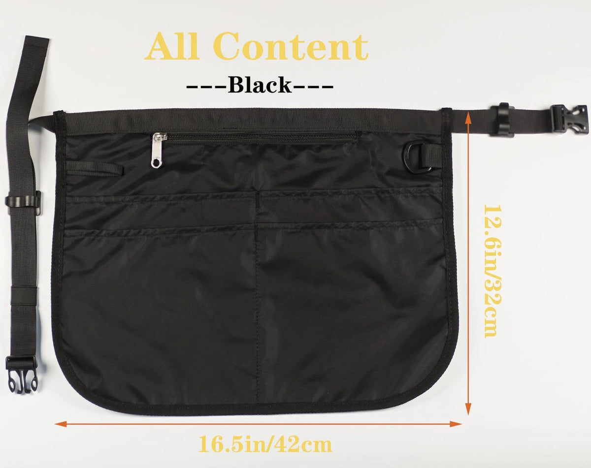 Bafelia Small Size Barber Apron with 5 Pockets, Waterproof and Small, Black