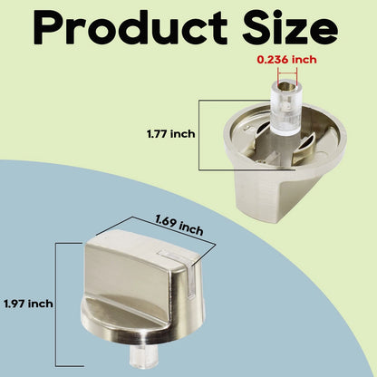 5 Pack AEZ73293801 Burner Control Knob Assembly Replacement, Silver