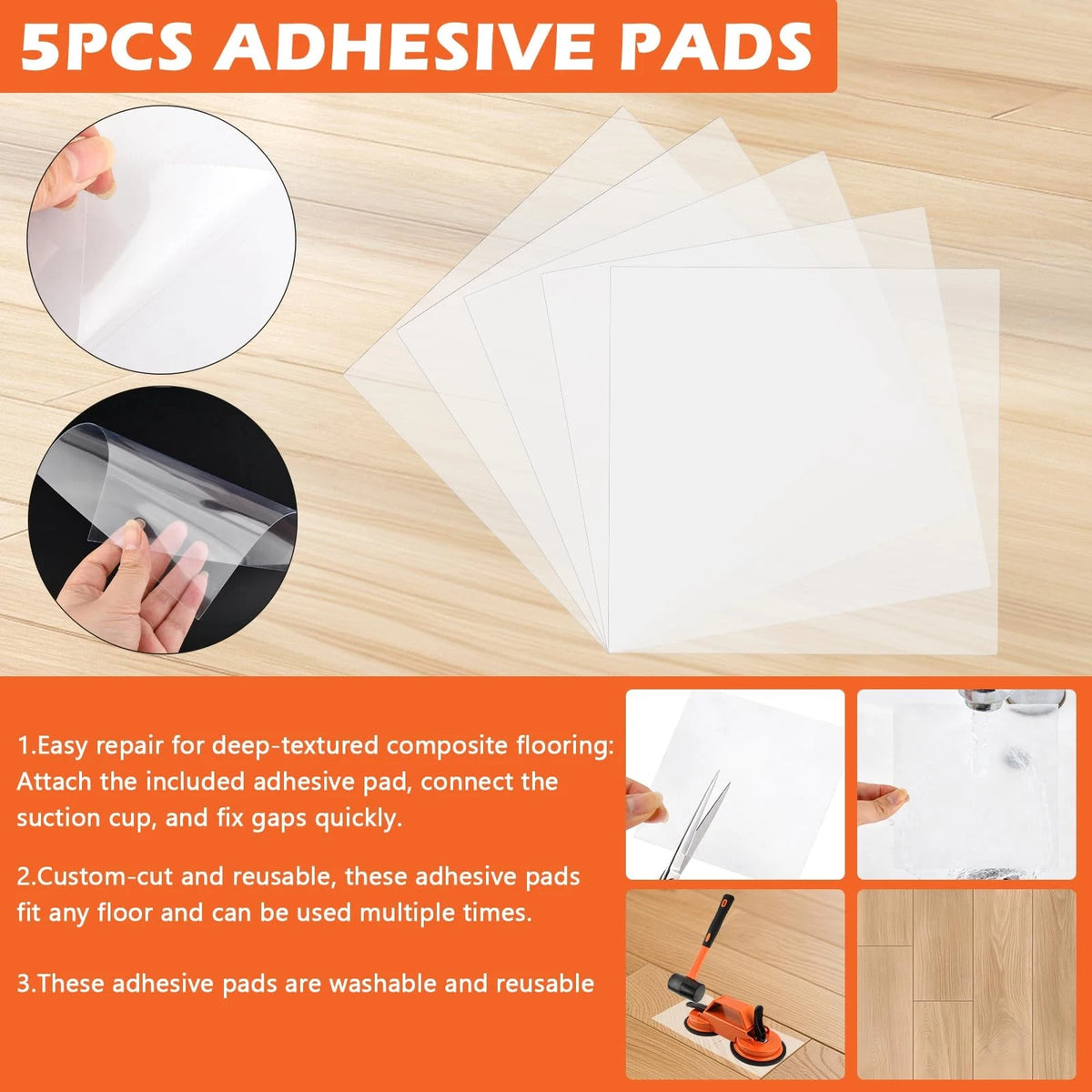 Floor Gap Fixer Tool, Plank Repair Kit, Dual Suction Cup Fix...