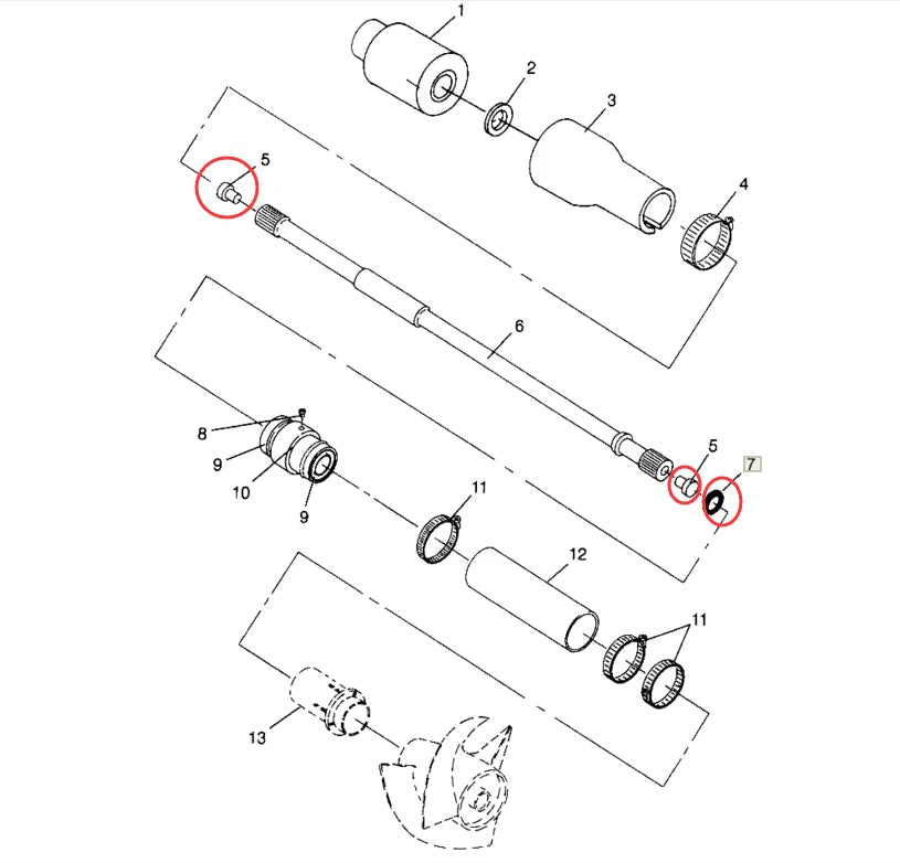 For 1994-2004 Polaris Driveshaft Bumper & O-Ring Kit SL SLT SLH Virage TXI 750 +