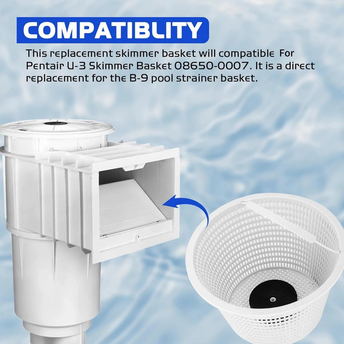 1Pc  Pool Skimmer Basket For Pentair 08650-0007 Sta-Rite U-3 Skimmer Basket;