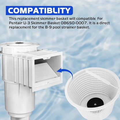1Pc  Pool Skimmer Basket For Pentair 08650-0007 Sta-Rite U-3 Skimmer Basket;