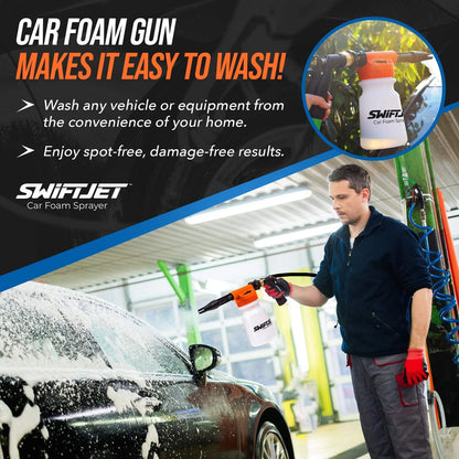 SwiftJet Car Orange Foam Sprayer With Wash Mit, Gun with Mitt
