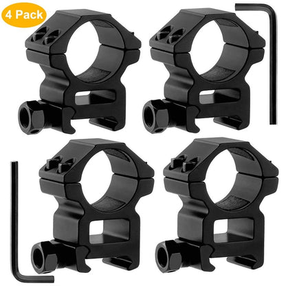 1'' Scope Rings, LONSEL 2Pcs High Profile & Medium 1 Inch Black