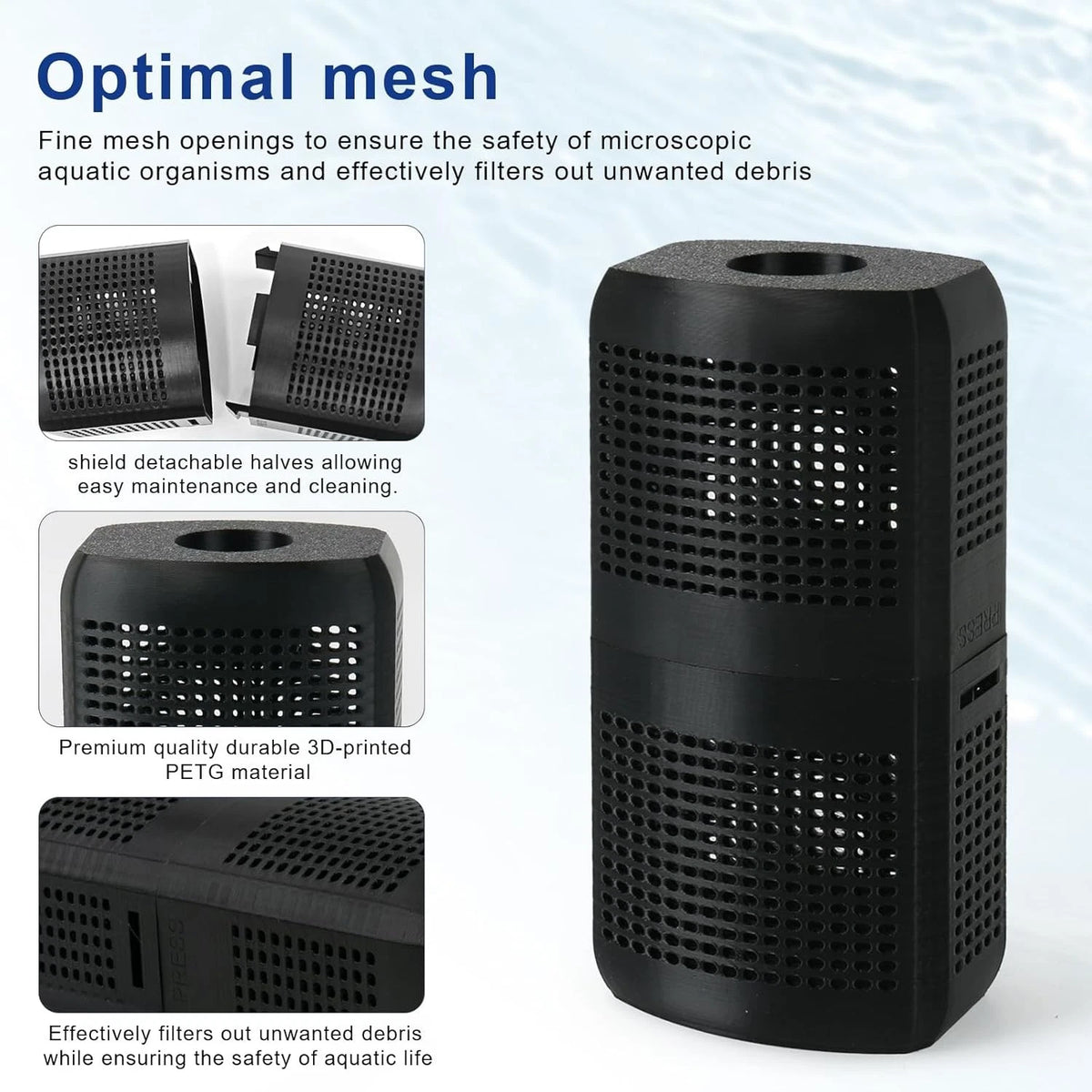 Aquarium Filter Intake Guard, Detachable Guard Black