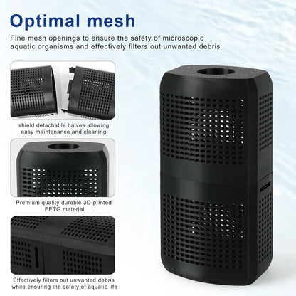 Aquarium Filter Intake Guard, Detachable Guard Black