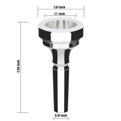 EASTROCK Trombone Mouthpiece,Silver Plated JDTM-9BS, silver