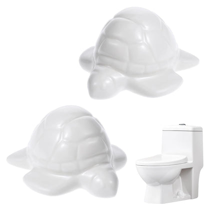 2pcs White Ceramic Toilet Bolt Covers Turtle Screw Cover Caps
