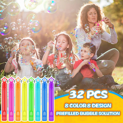 32 Pcs 8 Colors Neon Bubbles Party Favors For 4.2 inches, Star Color