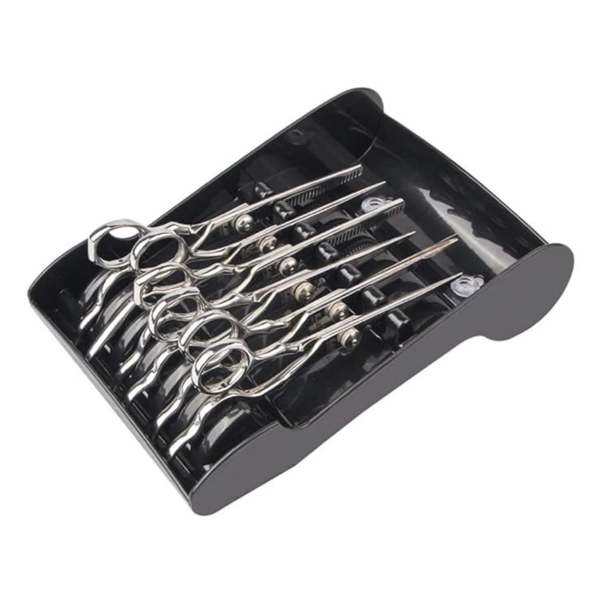 Tujuna Professional Salon Holder Racks Barber Shop Shears Stand Black