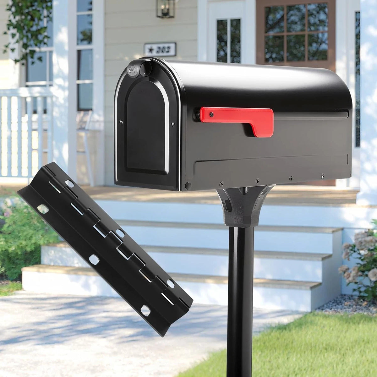 Mailbox Door Hinge,Mailbox Hinge Replacement Parts for 6.3"x1"x1", Black