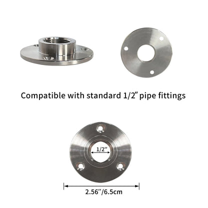 GeilSpace Stainless Steel Floor Flange, 304 Pipe 0.5 Inch, Stainess steel