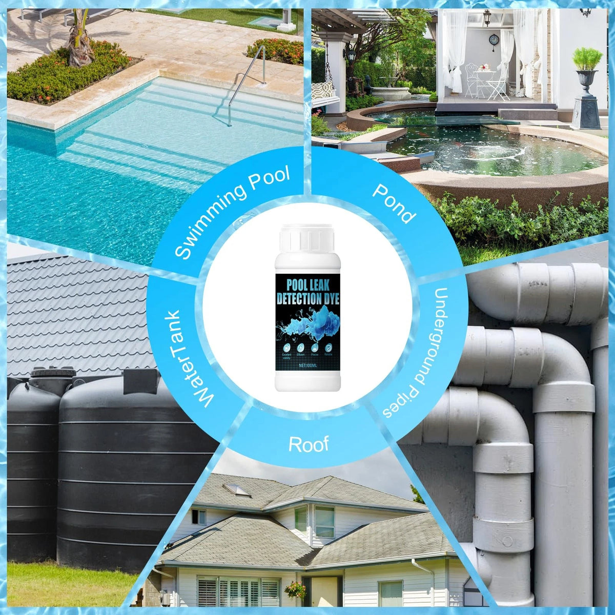 WANJAO Blue Pool Leak Detection Dye Kit, Easily Locate The Point blue
