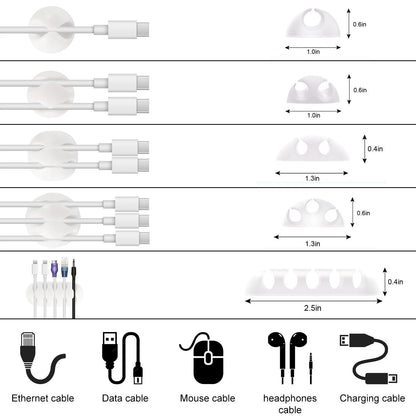 AOOTOOSPORT 137PCS Cable Management Kit 4 Sleeve Split 5 inches, White