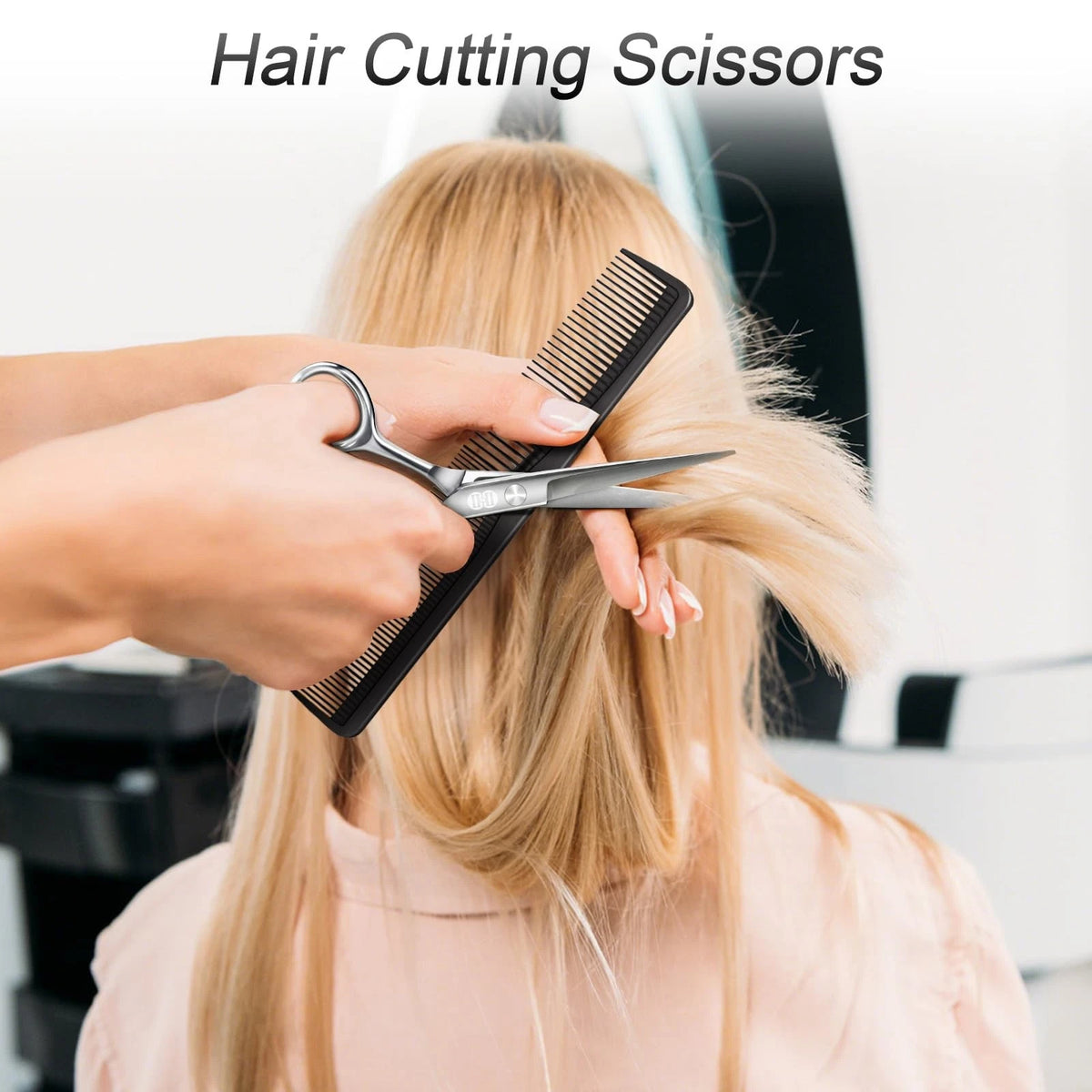 CIICII Hair Cutting Scissors 6.7 Inch Scissors, Silver Kit