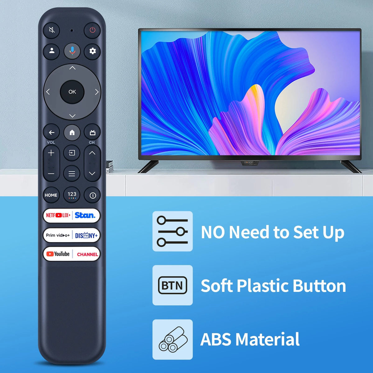 Remote Control For TCL TV Q6/Q7/QM8/S3/S4 Series 55S450G 75S450G without Voice