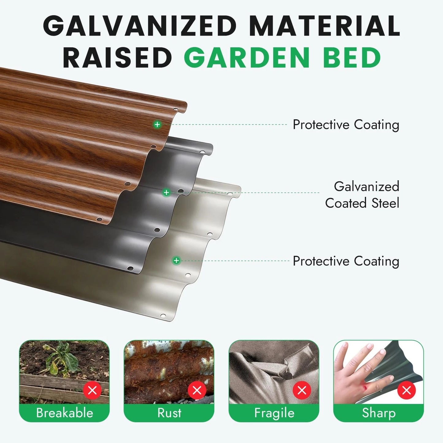 INNO STAGE 3 Pcs Round Galvanized Raised Garden Bed — 2x2x1ft(3 Pcs), Grain