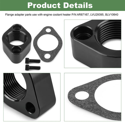 Engine Block Coolant Heater Adapter Kit For John Deere Compact Utility Tractors