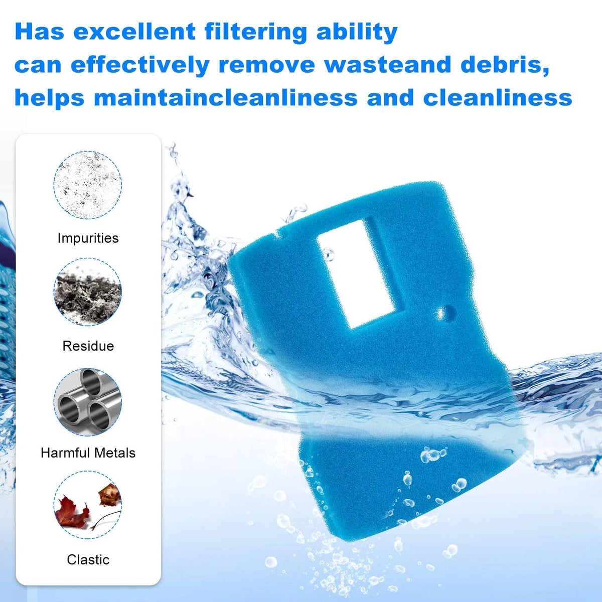 Kscjdg Pond Filter Pad Fountain Sponge Replacement CUF-6000 blue