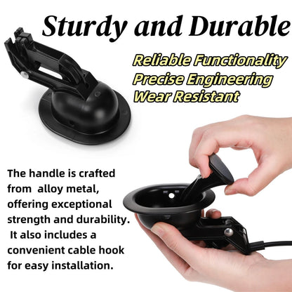 Acshio 2 Sets of Metal Recliner Release Pull Handle, Universal Small, Black