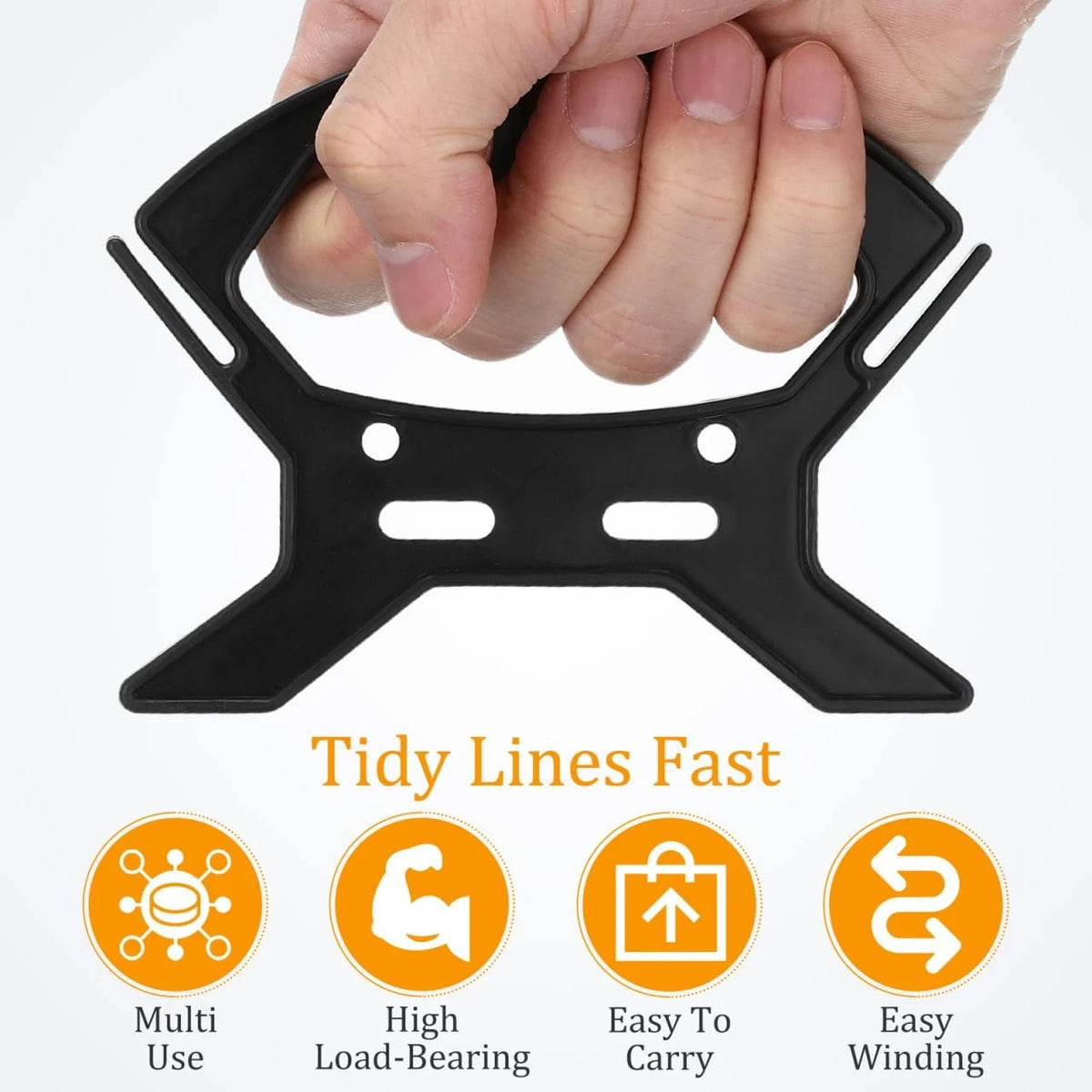 Garneck 10pcs Rope Winder: Cord Cable Organizer for 11.2x9.1cm, Black