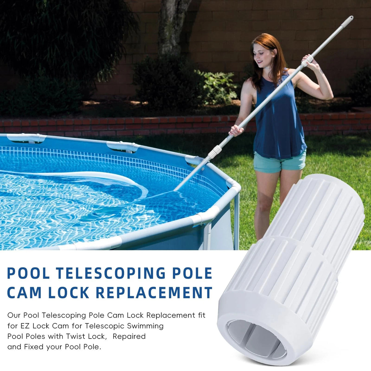 Adabuing Pool Telescoping Pole Cam Lock Replacement - fit for EZ White
