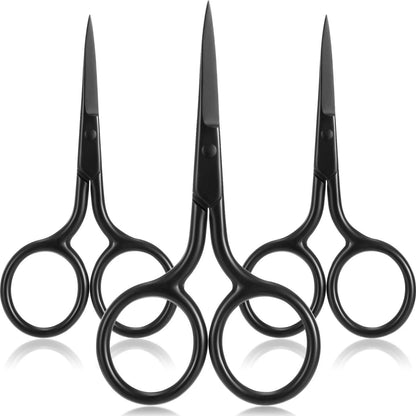 Mudder 3 Pack Small Nose Scissors Facial Hair 3 Count (Pack of 1), Black