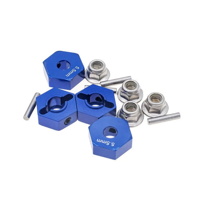 URCMax 4Pcs Aluminum 14mm hex hubs Wheel M4, x x 6mm, dark blue