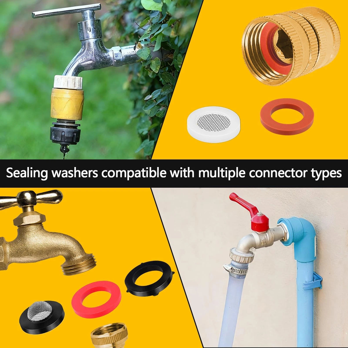 NBRINGO 1075 PCS 37 Sizes 3-in-1 Universal Plumbing Repair Kit 37, Black