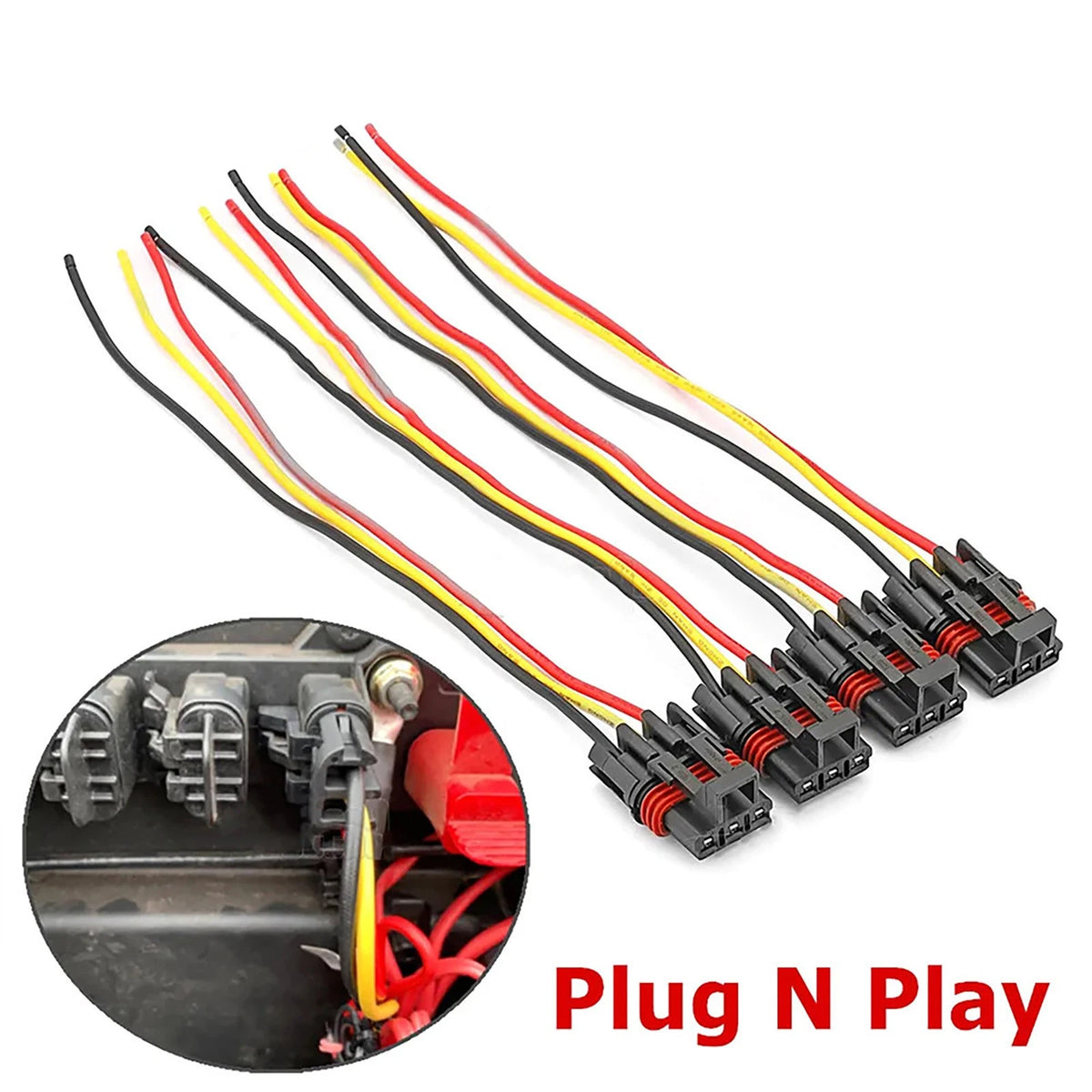 4Pcs Pulse Power Bus Bar Plug Pigtail Connector Fit For Polaris RZR PRO XP/XP 4